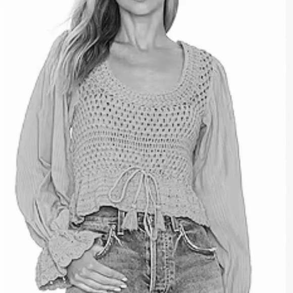 NWT Free People Size XS Megan Crochet top
Black. Open back Puffed sleeves - Picture 9 of 14